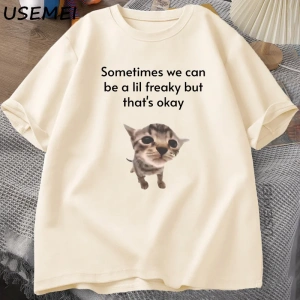 Komik Kedi Grafik Tee Erkek Kadın Sevimli Hayvan Sevgilisi T Shirt Unisex T-Shirt Harajuku Er 2999