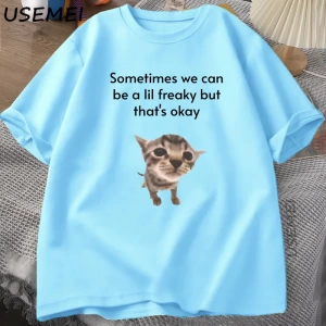 Komik Kedi Grafik Tee Erkek Kadın Sevimli Hayvan Sevgilisi T Shirt Unisex T-Shirt Harajuku Er 2999