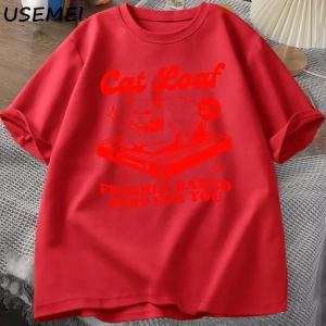 Komik kedi Loaf t-shirt erkek kadın Retro tişörtleri kedi sevgilisi grafik Tees Unisex yaz pa 3028