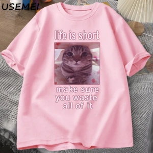 Komik Kedi Meme Grafik Tees Kediler Dank Memes T Shirt Komik Aptal Kediler T-shirt Erkek Kadı 2927