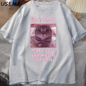 Komik Kedi Meme Grafik Tees Kediler Dank Memes T Shirt Komik Aptal Kediler T-shirt Erkek Kadı 2927