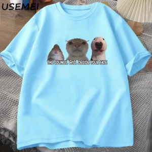 Komik Kedi Meme TeeGrafik T Shirt Erkek Kadın Aptal Hayvanlar T-shirt Pamuk Büyük Boy 2965