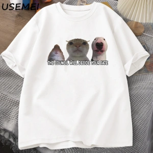 Komik Kedi Meme TeeGrafik T Shirt Erkek Kadın Aptal Hayvanlar T-shirt Pamuk Büyük Boy 2965