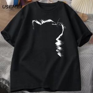 Komik Kitty Kedi Tshirt Erkek Kadın Kedi Sevgilisi Anne TeeRahat Harajuku Pamuk Grafi 2989