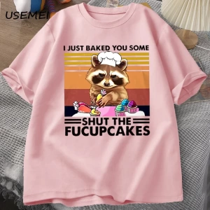 Komik T Shirt erkekler sevimli rakun fırında ben sadece size fırında T-shirt pamuk yaz kısa k 2979