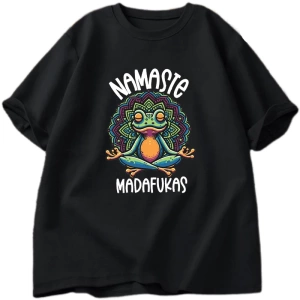 Komik Yoga T Shirt Kurbağa Öz Bakım T-Shirt Pamuk Kısa Kollu Pozitif Cottagecore Namaste Tee  2821