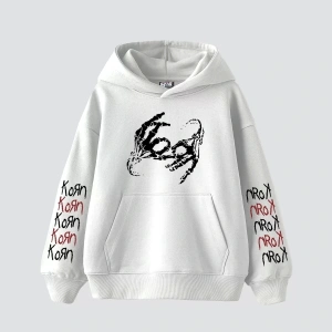 Korn Baskılı Oversize Unisex Beyaz
