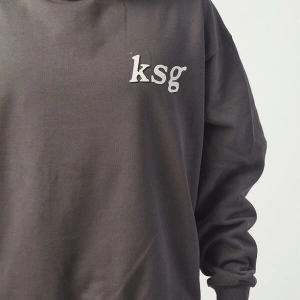 Ksg Oversıze Sweatshirt Hoodie Koyugrı Gri
