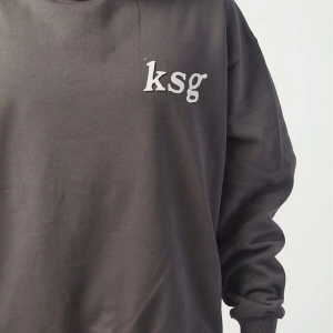 Ksg Oversıze Sweatshirt Hoodie Koyugrı Gri