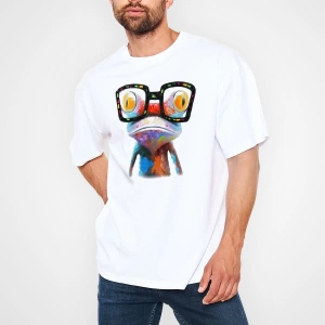 Kurbağa Beyaz Unisex Tişört T-Shirt
