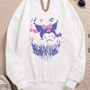 Kuromi Köstebek Sokak Trend Tasarım Harajuku/Gotik Beyaz
