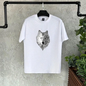 Kurt Baskılı Beyaz Baskılı Erkek