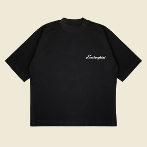 Lamborghini Aventador Baskılı Oversize Unisex Pamuklu Nefes Alan Kalın Kumaşlı