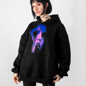 Lana Baskılı Oversize Unisex Siyah