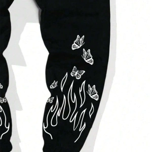 LEGND Fire & Letter Graphic Drawstring Waist Eşofman Altı