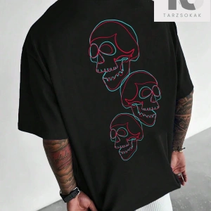 LEGND Gül Ve Harf Baskılı Erkek T-Shirt