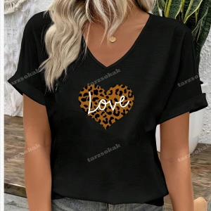 LEOPAR DESENLİ DESENLİ KALP LOVE