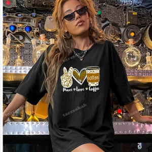 LEOPAR DESENLİ PEACE LOVE COFFE