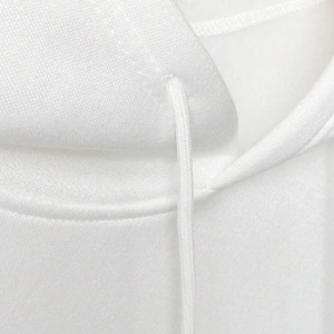 Letter & Bike Print Drop Shoulder Drawstring Hoodie Beyaz