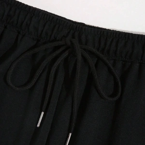 Letter Graphic Drawstring Waist 4 Mevsim Eşofman