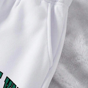 Letter Graphic Drawstring Waist 4 Mevsim Eşofman