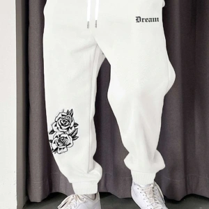 Letter Graphic Drawstring Waist Eşofman Altı