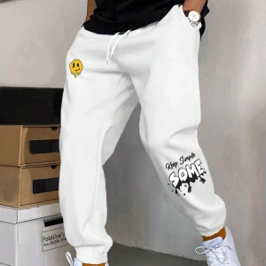 Letter Graphic Drawstring Waist Eşofman Altı