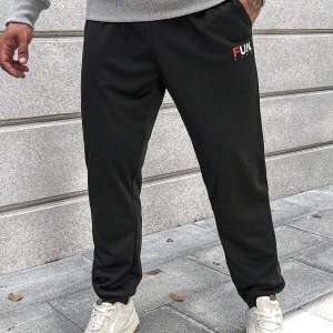 Letter Graphic Drawstring Waist Eşofman Altı