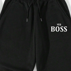 Letter Graphic Drawstring Waist Pants