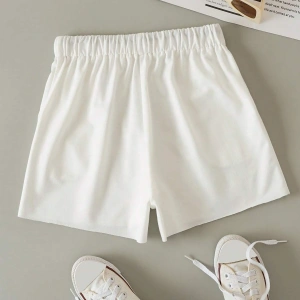 Letter Graphic Drawstring Waist Şort