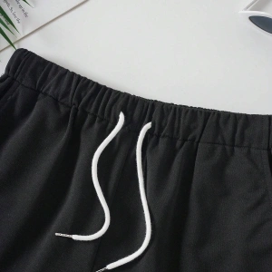 Letter Graphic Drawstring Waist Şort