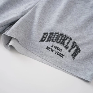 Letter Graphic Drawstring Waist Şort
