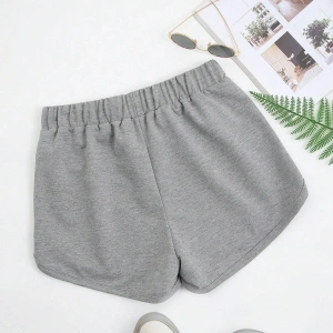 Letter Graphic Drawstring Waist Track Şort