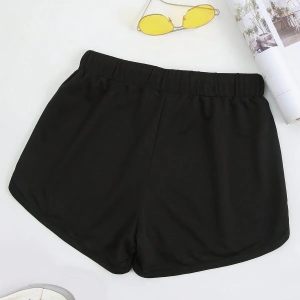 Letter Graphic Drawstring Waist Track Şort