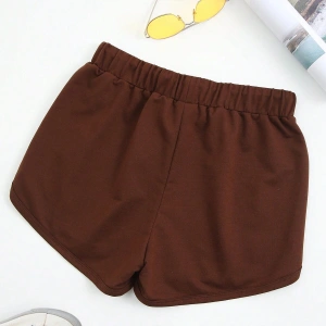 Letter Graphic Drawstring Waist Track Şort