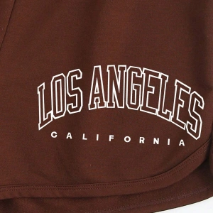 Letter Graphic Drawstring Waist Track Şort