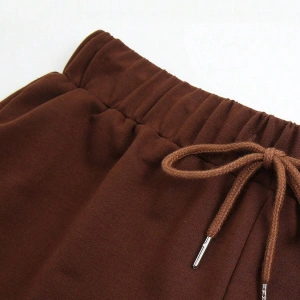 Letter Graphic Drawstring Waist Track Şort