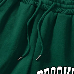 Letter Graphic Drawstring Waist Track Şort