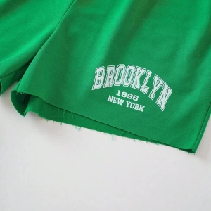 Letter Graphic Drawstring Waist Track Şort