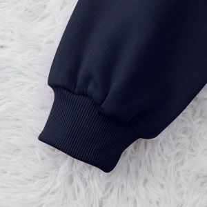 Letter Graphic Drop Shoulder Lined Sweatshirt MAVİRENK