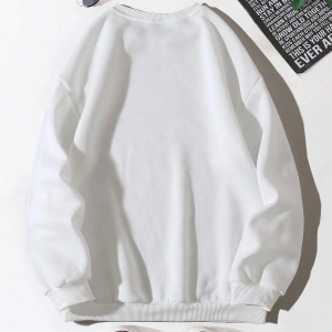 Letter Graphic Drop Shoulder Sweatshirt Beyaz