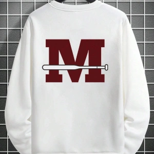 Letter Graphic Drop Shoulder Sweatshirt Beyaz
