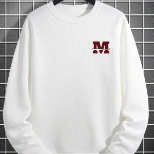 Letter Graphic Drop Shoulder Sweatshirt Beyaz
