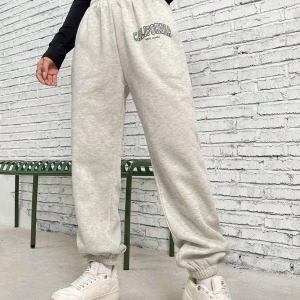 Letter Graphic Elastic Waist 4 Mevsim Eşofman