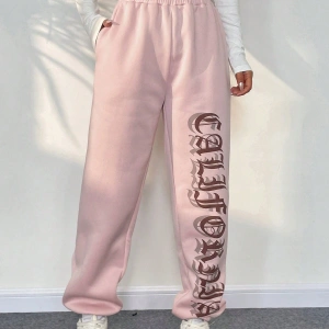 Letter Graphic Elastic Waist 4 Mevsim Eşofman