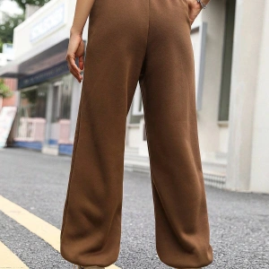 Letter Graphic Elastic Waist 4 Mevsim Eşofman