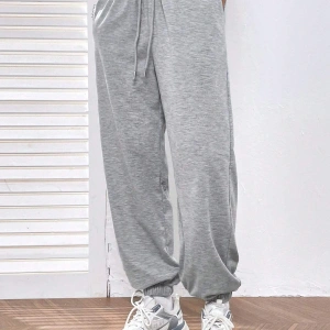 Letter Graphic Elastic Waist 4 Mevsim Eşofman