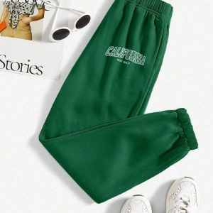 Letter Graphic Elastic Waist 4 Mevsim Eşofman