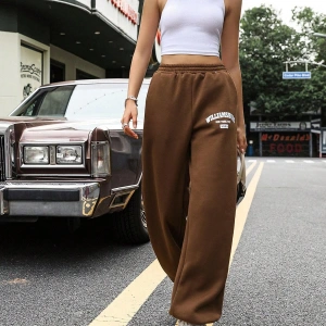 Letter Graphic Elastic Waist 4 Mevsim Eşofman