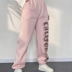 Letter Graphic Elastic Waist 4 Mevsim Eşofman